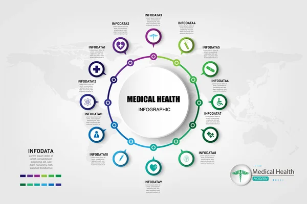 Visualización Información Médica Cuadro Procesos Elemento Abstracto Del Diagrama Con — Archivo Imágenes Vectoriales