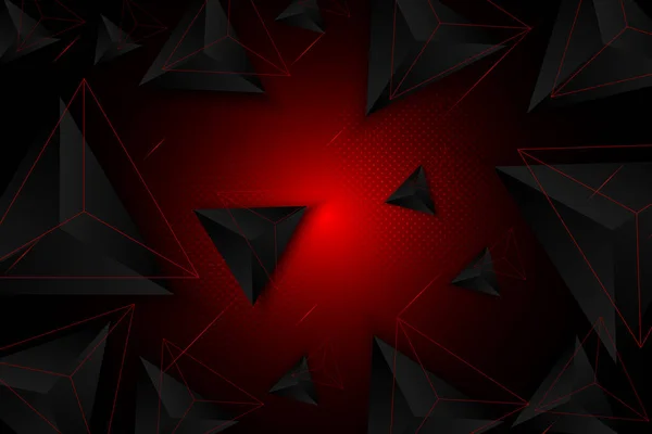 Sfondo Triangolo Rosso Nero Sfondo Geometrico Astratto Eps10 Vettore Moderno — Vettoriale Stock