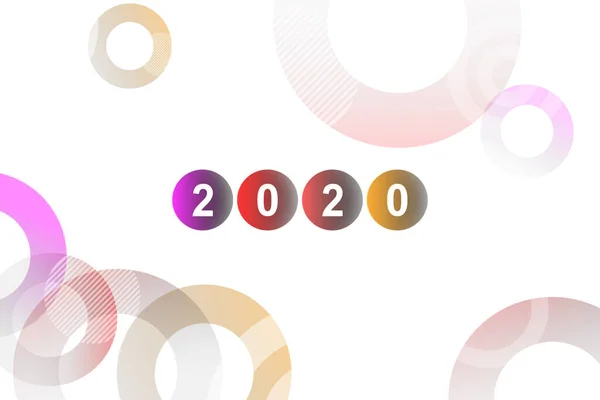 2020 Happy New Year Desain Kartu Ucapan Ilustrasi Liburan Musim - Stok Vektor