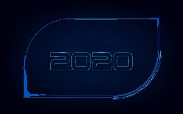 抽象技术科幻全息图框架模板设计2020年背景 — 图库矢量图片