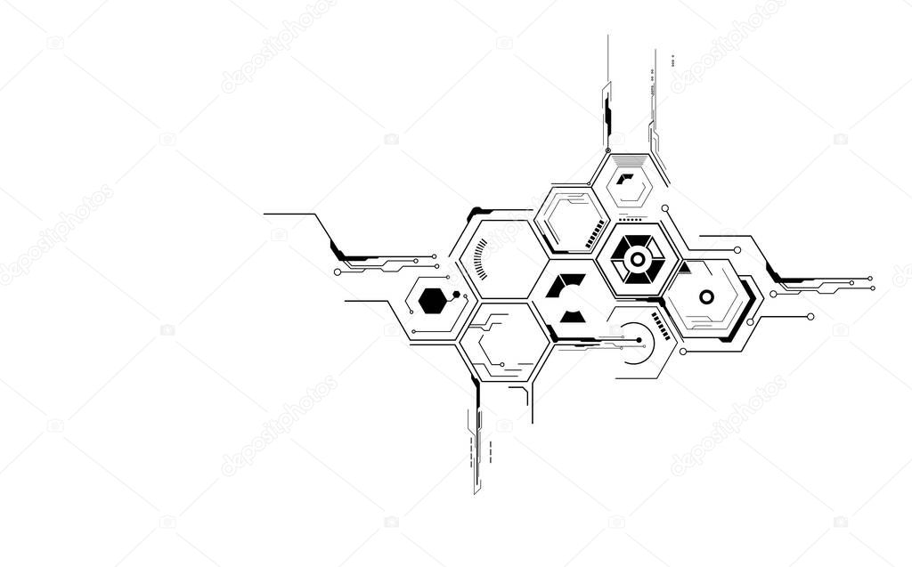 Abstract Hexagonal structures in technology and science style for you design. vector illustrater eps10