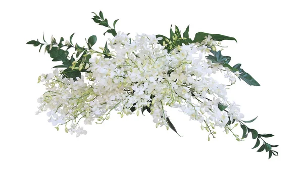 Tropické Rostliny Květina Keř Svatební Dekorace Svazek Bílých Orchidej Dendrobium — Stock fotografie