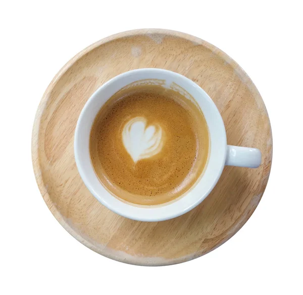 Vista Superior Taza Café Latte Caliente Con Mini Espuma Leche —  Fotos de Stock