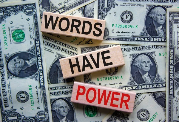 Concept Text Words Have Power Wooden Blocks Beautiful Background Dollar — Stock Photo, Image