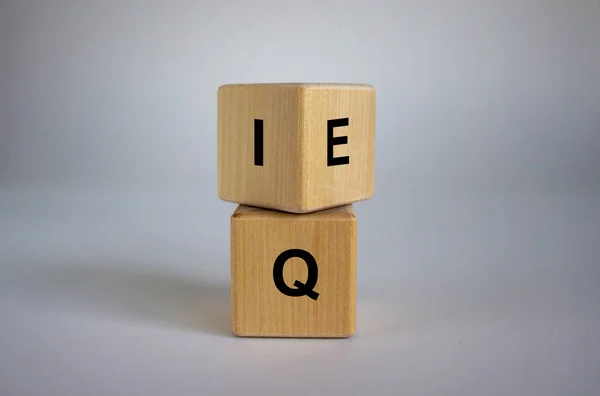 Cubi Legno Con Espressione Intelligence Quotient Emotional Intelligence Quotient Bellissimo — Foto Stock