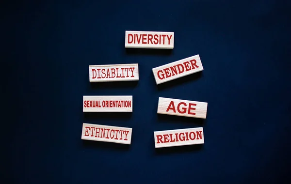 Διαφορετικότητα Εθνικότητα Ηλικία Φύλου Σεξουαλικός Προσανατολισμός Θρησκεία Αναπηρία Λέξεις Γραμμένες — Φωτογραφία Αρχείου