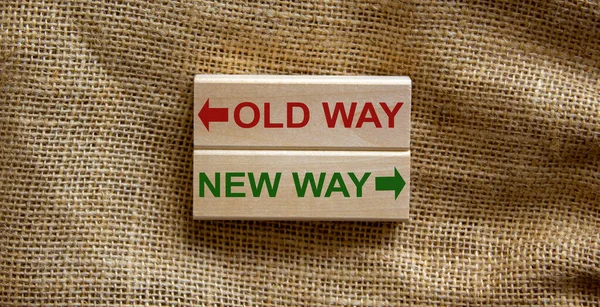 Old Way New Way Improvement Change Management Business Concept Wooden — Stock Photo, Image