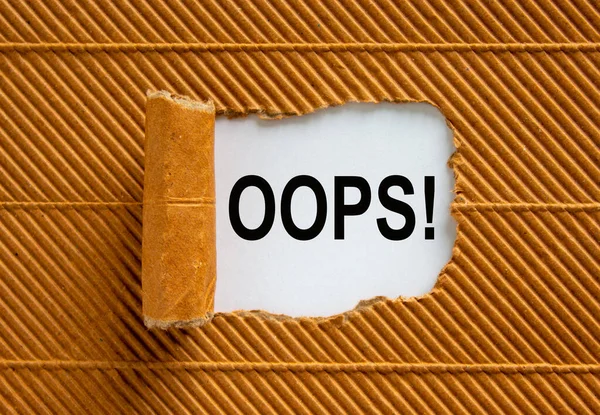 Word Oops Appearing Torn Brown Paper Beautiful Background Business Concept — Stock Photo, Image