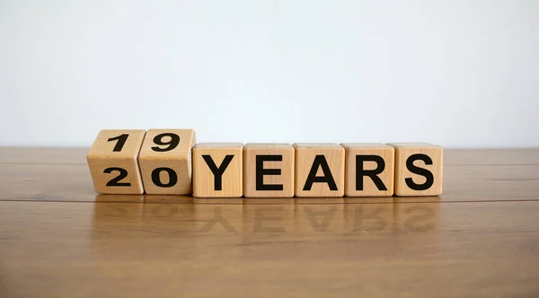 Turned Cubes Changed Expression Years Years Vice Versa Beautiful Wooden — Stock Photo, Image