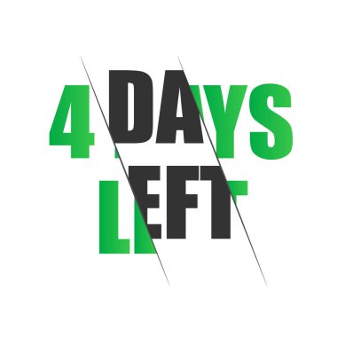 Beyaz arka planda dümdüz gitmek için 4 gün. Vektör stok illüstrasyonu.