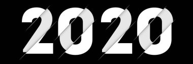 Modern başlangıç numarası 2020 Yeni Yıl saç stili logosu. Basit simge, şablon tasarımı