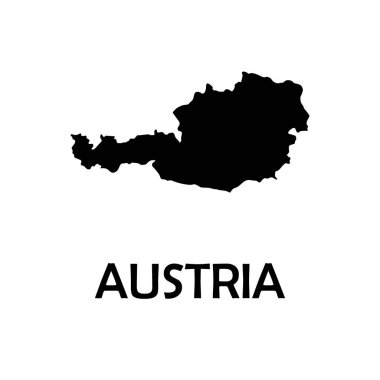 Avusturya 'nın kara haritası. beyaz arkaplan vektörü.