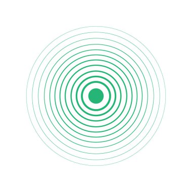 Sonar dalga işareti. Vektör çizimi. Radar simgesi