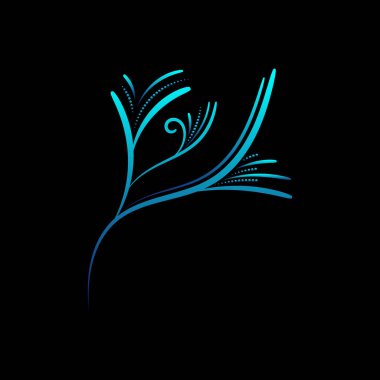 Elle çizilmiş çiçek. Tebrik kartı tasarımına itiraz ediyorum. Beyaz arkaplanda izole edilmiş nesneler soyut vektör sembolleri.