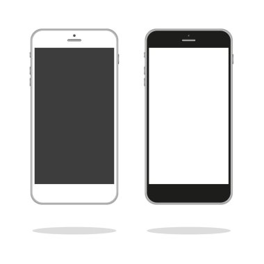 Akıllı telefon, cep telefonu izole edilmiş, gerçekçi vektör çizimi.
