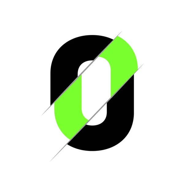 Número Inicial Moderno Logotipo Estilo Corte Icono Simple Diseño Plantilla — Vector de stock