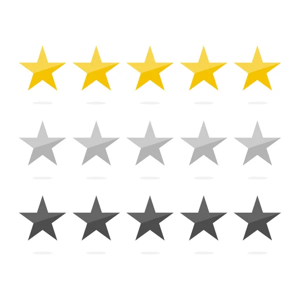 Rating Stars Set Gold Silver Line Classification Level Επιχειρήσεις Ποιότητα — Διανυσματικό Αρχείο