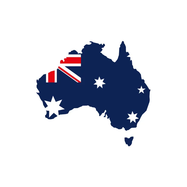 Australia Kontynentalna Kolorach Australijskiej Flagi Wakacyjne Australia — Wektor stockowy