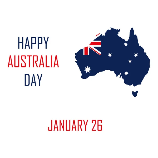 Australia Kontynentalna Kolorach Australijskiej Flagi Wakacyjna Australia Stycznia — Wektor stockowy
