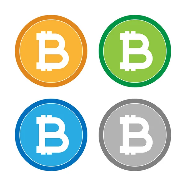 Bitcoin Flat Vector Icon Worldwide Crypto Currency Symbol Virtual Currency — Stock Vector