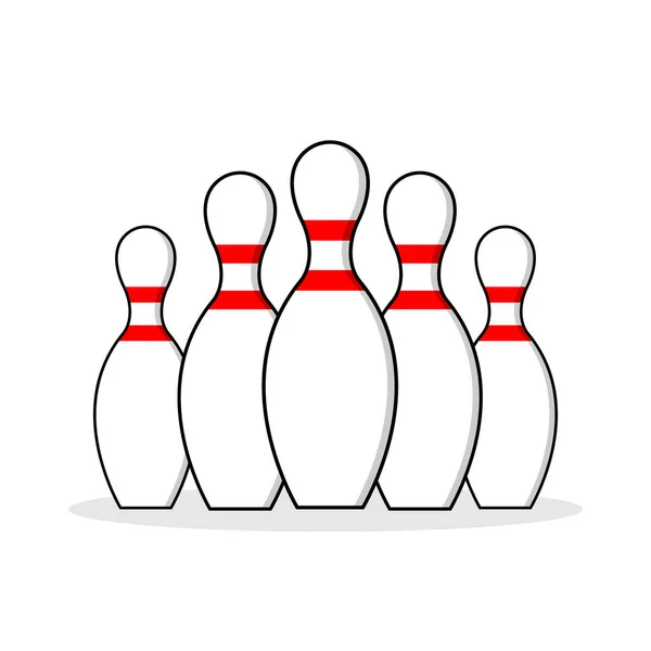 Bowling Pin Freizeitaktivität Hobby Freizeit Unterhaltung Zeichen Vektor Symbol Rotes — Stockvektor