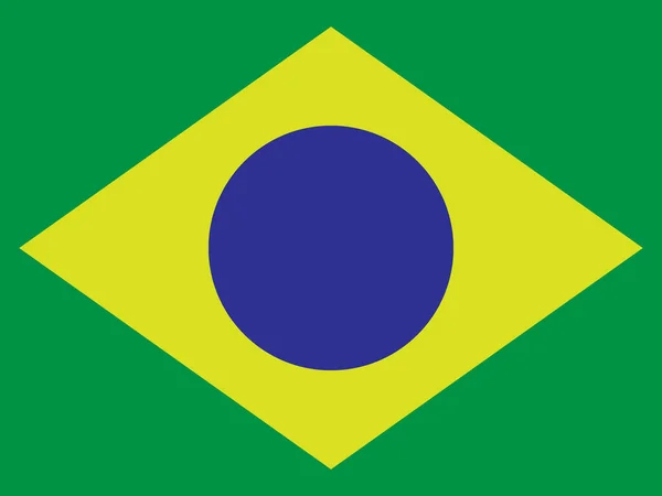 Brasilien Flagga Vektorformat — Stock vektor