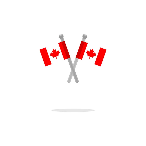 Canada Vlaggen Steken Vector Illustratie — Stockvector