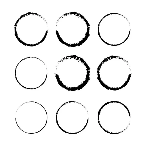 Conjunto Círculos Garabatos Dibujados Mano Elementos Diseño Logotipo Vectorial — Archivo Imágenes Vectoriales