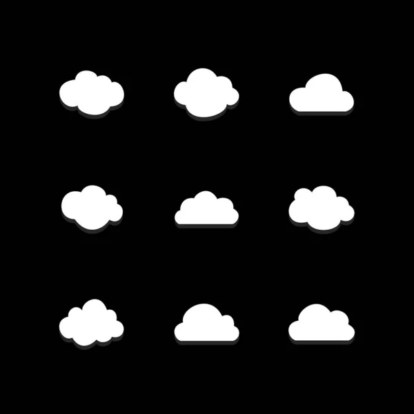 Flaches Design Cloudscapes Kollektion Flache Schatten Vektorillustration — Stockvektor