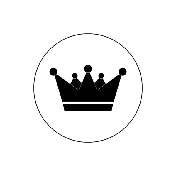 Crown Icon Estilo Plano Moda Aislado Sobre Fondo Gris Símbolo — Archivo Imágenes Vectoriales