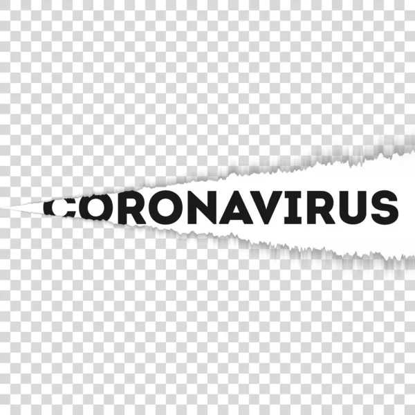 Torn Snatched Window Sheet Paper Design Coronavirus Checkered Transparent Background — Stock Vector