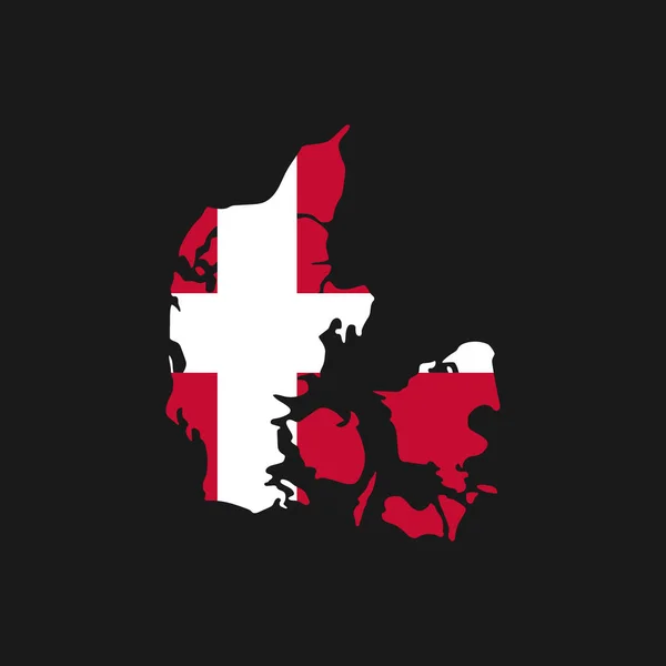 Данська Мапа Білому Фоновому Векторі Датська Мапа Outline Shape Black — стоковий вектор