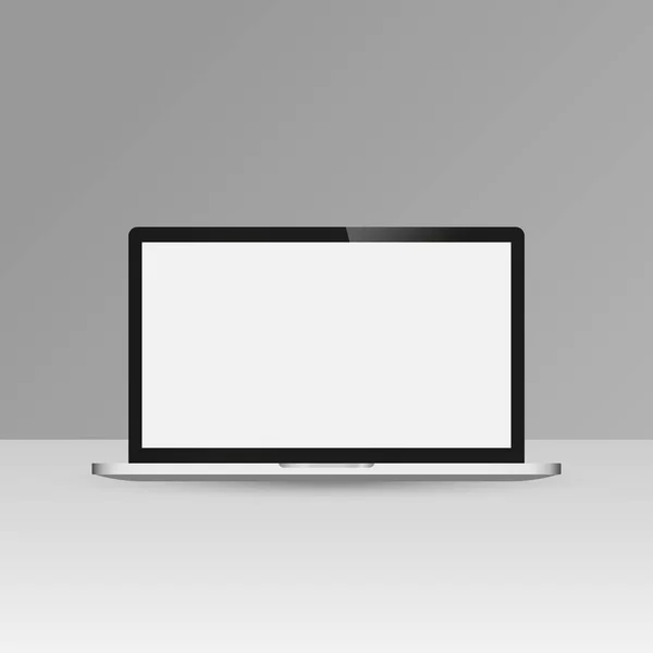 Ноутбук Чистым Экраном Изолирован Белой Современной Раме Меньше Дизайн Высокая — стоковый вектор