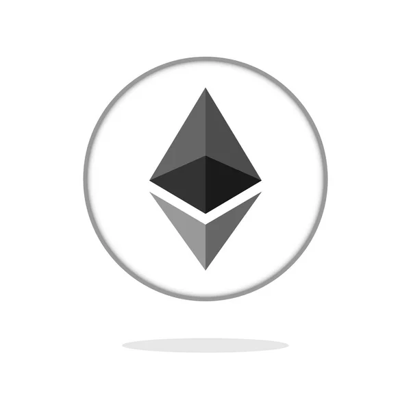 Ethereum Crypto Currency Coin Ether Chrcrystal Art Icon Apps Websites — стоковый вектор