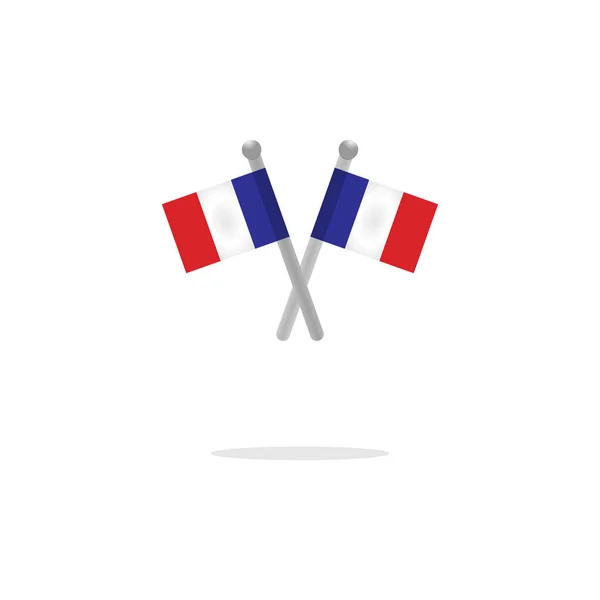 Drapeaux France Traverser Illustration Vectorielle — Image vectorielle
