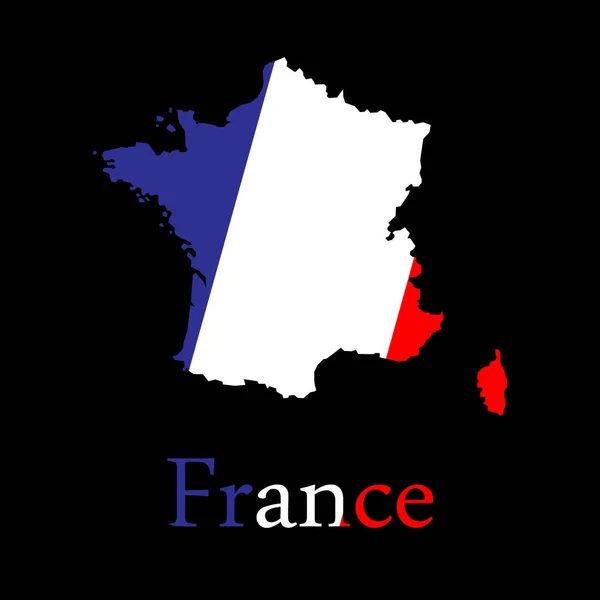 France Carte Drapeau Une Partie Europe — Image vectorielle