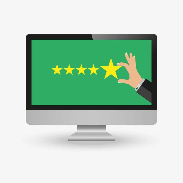 Service Clientèle Star Rating Concept Vote Sur Site Web Laissant — Image vectorielle