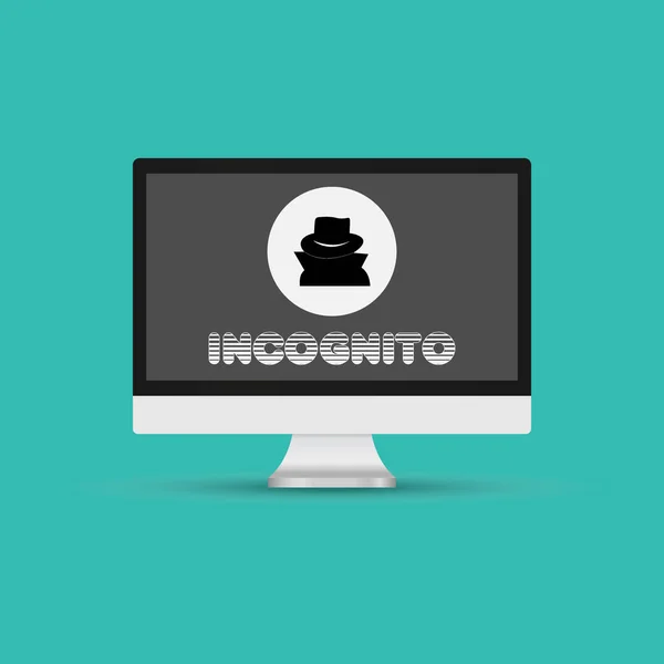 Incognito Icon Vector Illustratie Blader Een Privé Computer — Stockvector