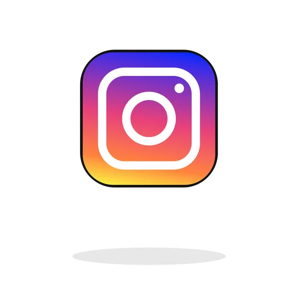 Mídia Social Instagram Ícone Gradiente Cor Cor Ícone Eps — Vetor de Stock