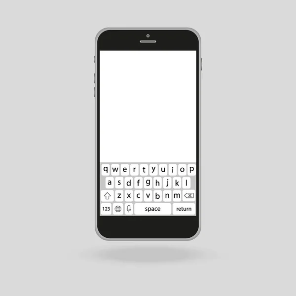 Smartphone Design Mit Touchscreen Tastatur — Stockvektor