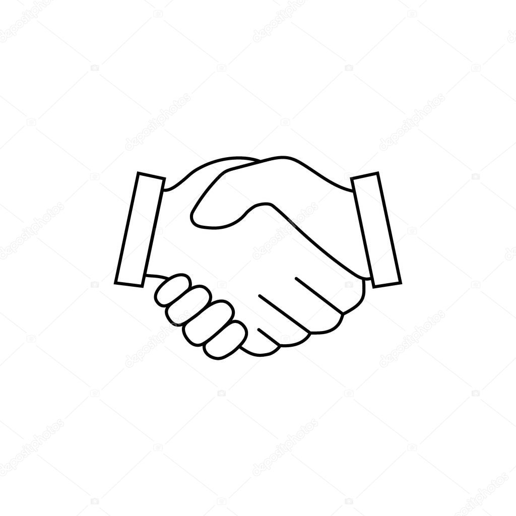 Black icon handshake. background for business and finance