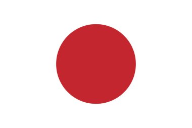 Japonya bayrağı, vektör illüstrasyonu