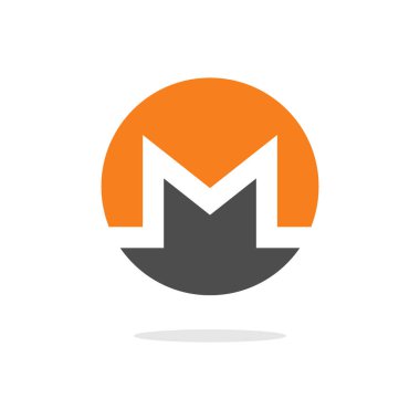Monero XMR açık kaynaklı şifreleme para birimi blockchain teknoloji vektörü, simge, yazdırma ve web imzalama.