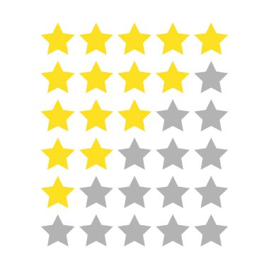 5 yıldız derecelendirme ikonu vektör illüstrasyon eps10. Web sitesi veya uygulama için izole edilmiş kimlik - hisse senedi bilgileri