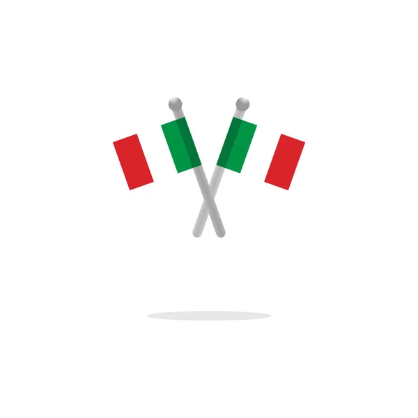 意大利国旗到交叉矢量插图 — 图库矢量图片