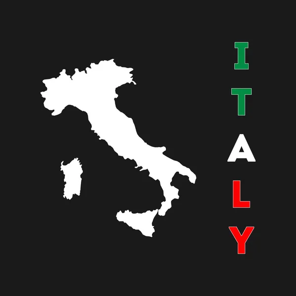 国の形が輪郭を描き イタリアの旗で満たされています — ストックベクタ