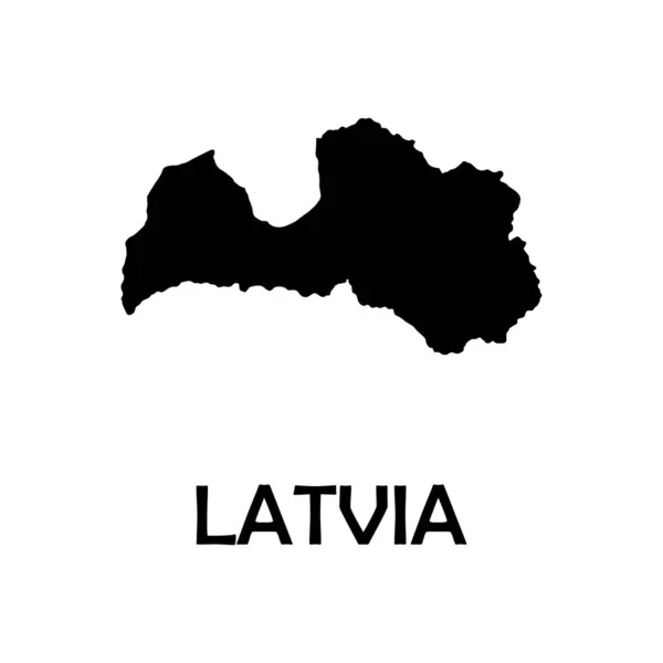 Vector Kaart Letland Geïsoleerde Vectorillustratie Zwart Witte Achtergrond Eps Illustratie — Stockvector
