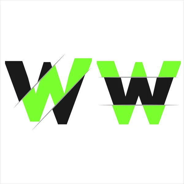 モダンな頭文字のWカットスタイルのロゴ シンプルなアイコンやテンプレートデザイン — ストックベクタ