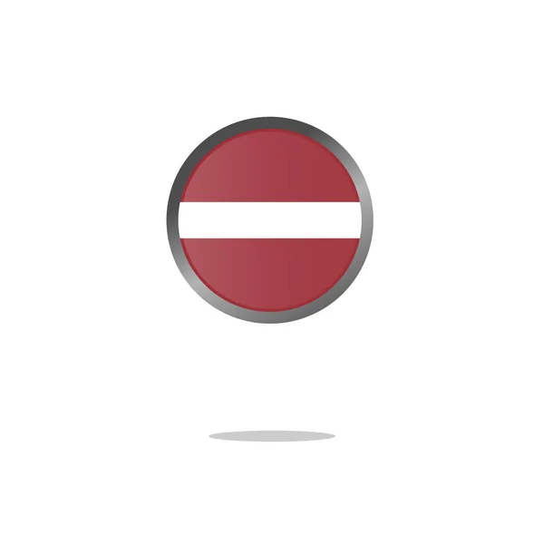 Eenvoudige Vectorknop Vlag Letland — Stockvector