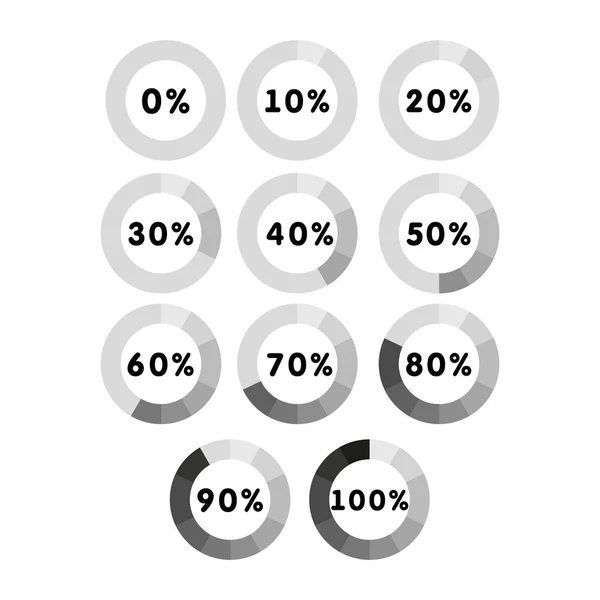 Barre Progression Cercle Moderne Icône Pourcentage Chargement Mise Tampon Illustration — Image vectorielle